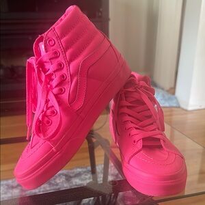 VANS Neon Pink High-Top Sneakers